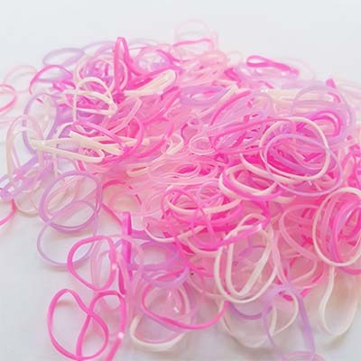 Kleine rubberen elastiekjes roze tinten